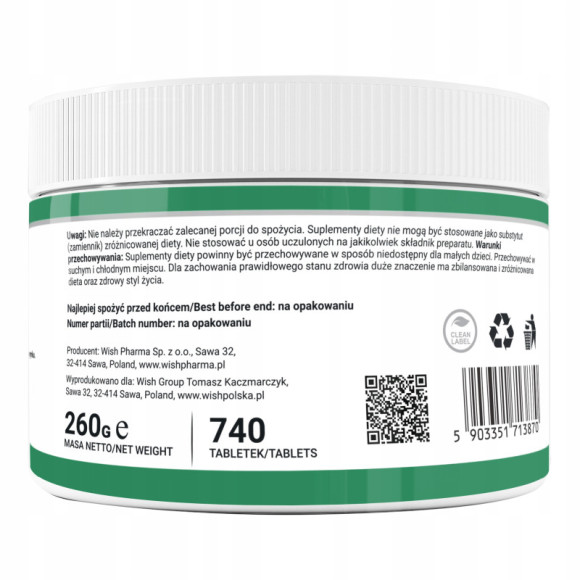 CHLORELLA 740 tabletek WISH pomoc OCZYSZCZENIE ODPORNOŚĆ ŻELAZO na 2-3 m-ce CHLORELLA 740 tabletek WISH pomoc OCZYSZCZENIE ODPORNOŚĆ ŻELAZO na 2-3 m-ce