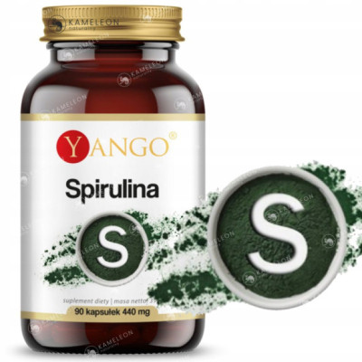 Yango SPIRULINA 440mg 90kaps wsparcie: ODCHUDZANIE ODPORNOŚĆ CHOLESTEROL