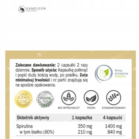Yango SPIRULINA 440mg 90kaps wsparcie: ODCHUDZANIE ODPORNOŚĆ CHOLESTEROL Yango SPIRULINA 440mg 90kaps wsparcie: ODCHUDZANIE ODPORNOŚĆ CHOLESTEROL