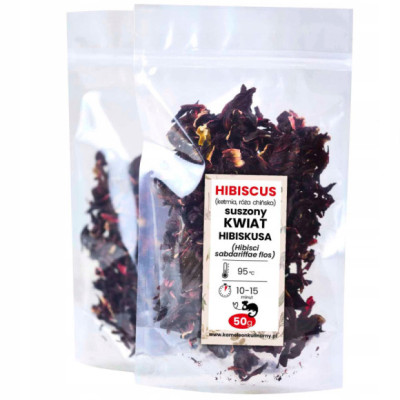 HIBISKUS HIBISCUS suszony KWIAT HIBISKUSA 50g