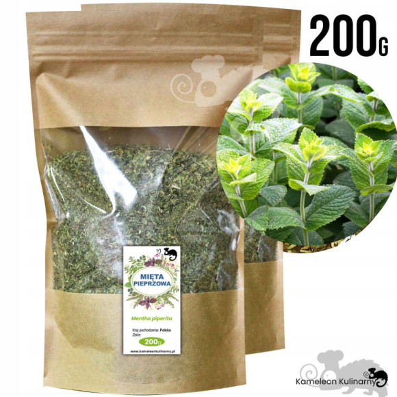 MIĘTA PIEPRZOWA suszona liść mięty 200g zioła MIĘTA PIEPRZOWA suszona liść mięty 200g zioła