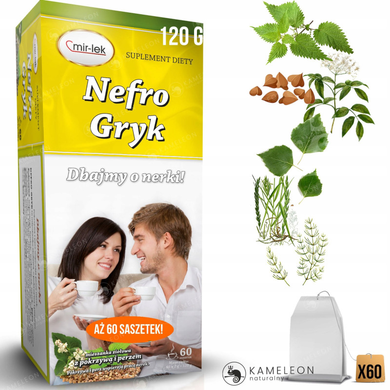 MIR-LEK NEFRO GRYK wsparcie ZDROWE NERKI mieszanka ziołowa 60 saszetek