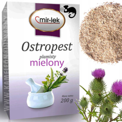 MIR-LEK OSTROPEST PLAMISTY MIELONY owoc ostropestu 100% 200G pomoc wątroba