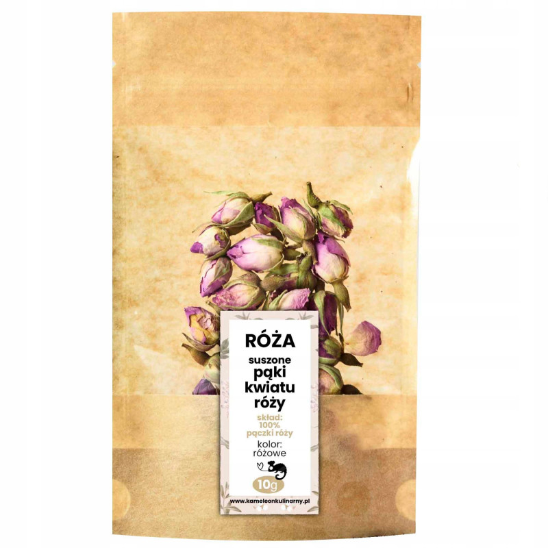 RÓŻA - SUSZONE PĄCZKI KWIATÓW RÓŻY różowe róż 100g