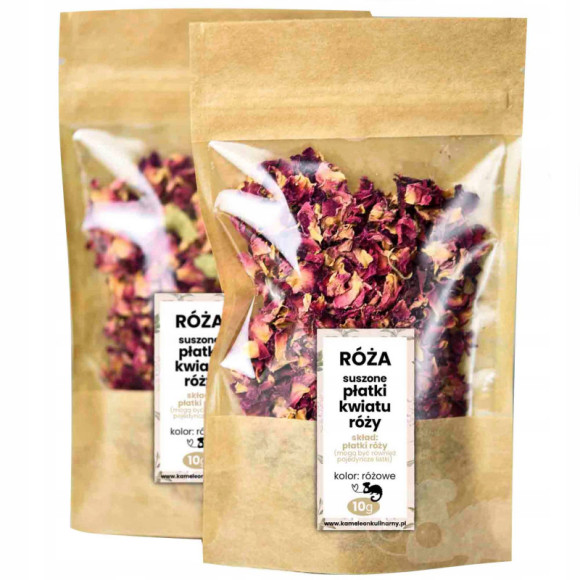 RÓŻA - SUSZONE PŁATKI KWIATÓW RÓŻY różowe róż 10g RÓŻA - SUSZONE PŁATKI KWIATÓW RÓŻY różowe róż 10g