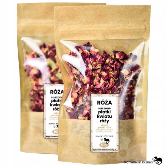 RÓŻA - SUSZONE PŁATKI KWIATÓW RÓŻY różowe róż 10g RÓŻA - SUSZONE PŁATKI KWIATÓW RÓŻY różowe róż 10g