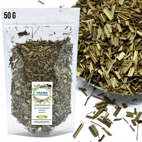 TRAWA CYTRYNOWA suszona cięta lemongrass 50g zioła TRAWA CYTRYNOWA suszona cięta lemongrass 50g zioła
