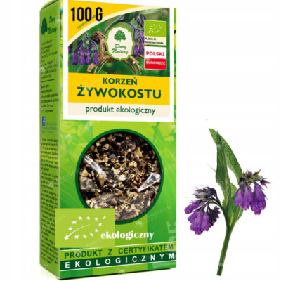 ŻYWOKOST KORZEŃ ŻYWOKOSTU eko 100g DARY NATURY OKŁADY NA STAWY MIĘŚNIE