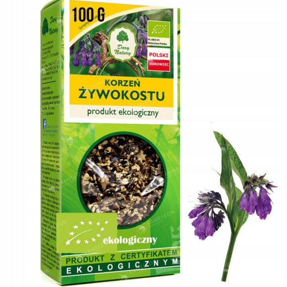 ŻYWOKOST KORZEŃ ŻYWOKOSTU eko 100g DARY NATURY OKŁADY NA STAWY MIĘŚNIE
