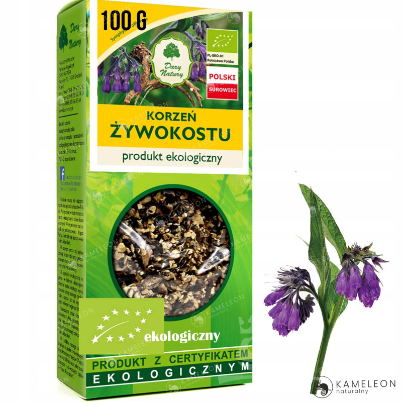 ŻYWOKOST KORZEŃ ŻYWOKOSTU eko 100g DARY NATURY OKŁADY NA STAWY MIĘŚNIE