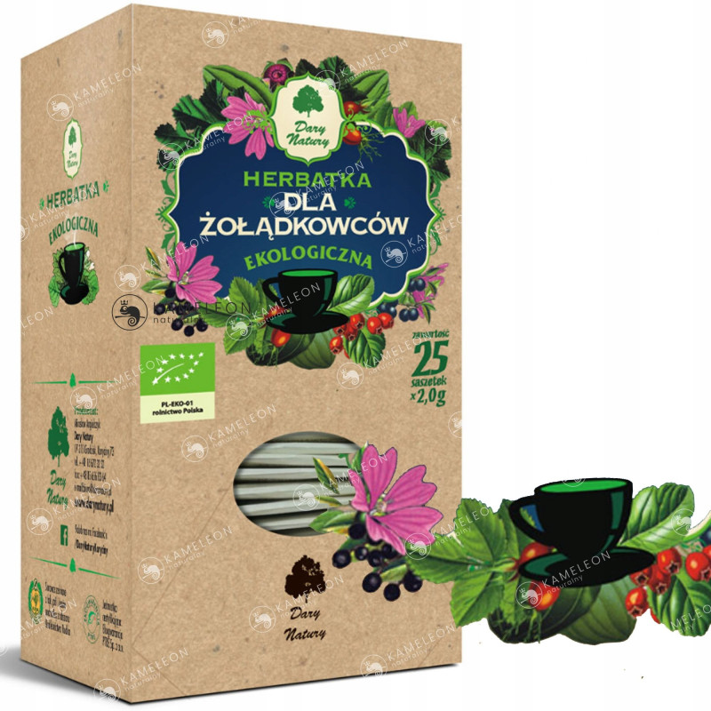 DLA ŻOŁĄDKOWCÓW herbatka eko 25sasz 50g DARY NATURY wsparcie UKŁ. POKARMOWY