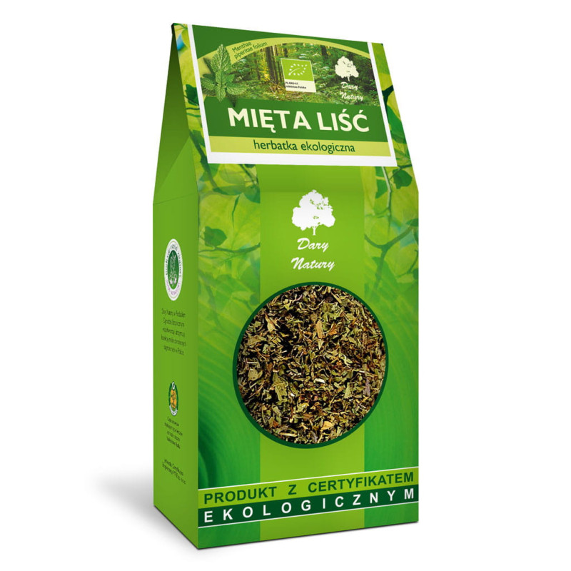 MIĘTA PIEPRZOWA LIŚĆ MIĘTY 100g suszona herbatka EKOLOGICZNA DARY NATURY