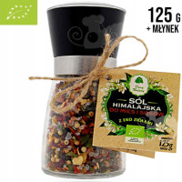 SÓL HIMALAJSKA z ziołami DO MIĘS SOSÓW 125g + MŁYNEK z młynkiem DARY NATURY