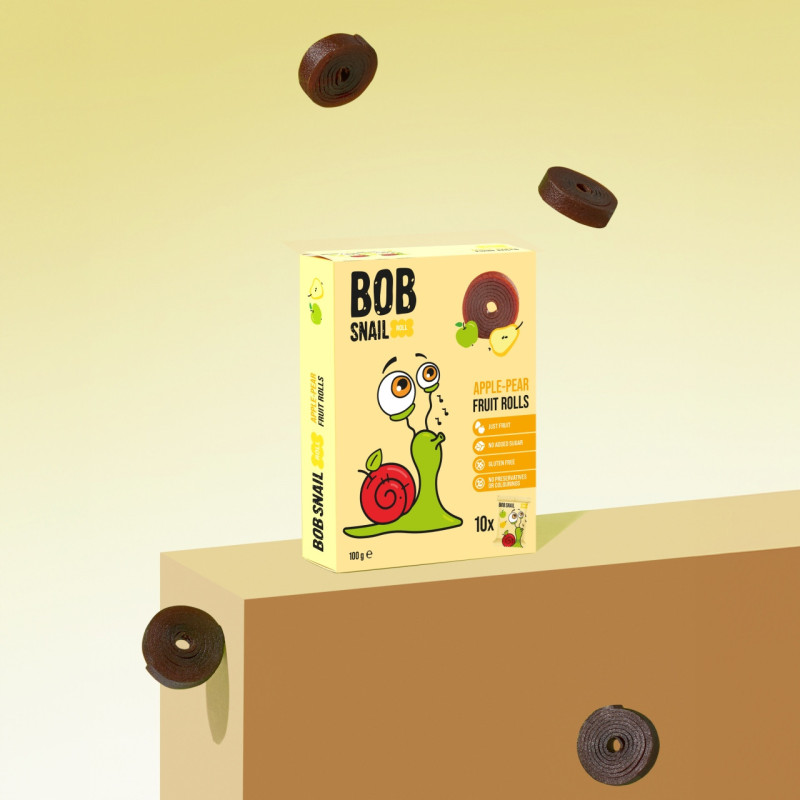 ŚLIMAK BOB SNAIL przekąska owocowa BEZ CUKRU JABŁKO GRUSZKA 10g x10 100G