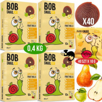 ŚLIMAK BOB SNAIL przekąska BEZ CUKRU JABŁKO GRUSZKA 10g x40szt 100G x4
