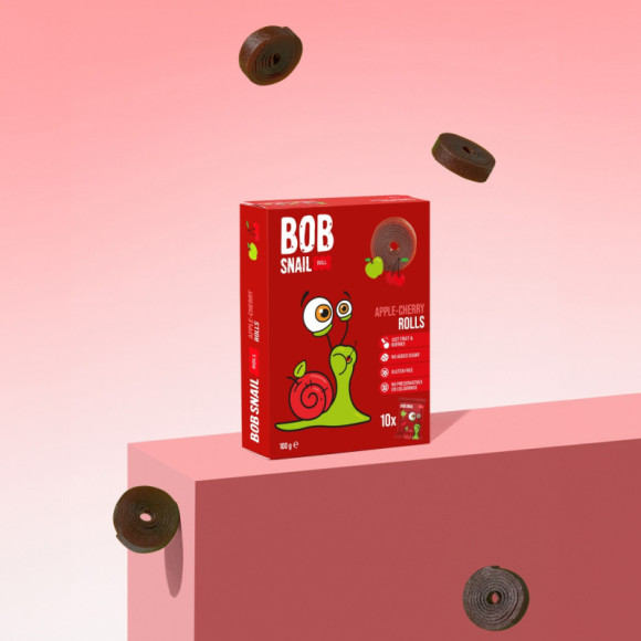 ŚLIMAK BOB SNAIL przekąska owocowa BEZ CUKRU JABŁKO WIŚNIA 10g x10 100G ŚLIMAK BOB SNAIL przekąska owocowa BEZ CUKRU JABŁKO WIŚNIA 10g x10 100G