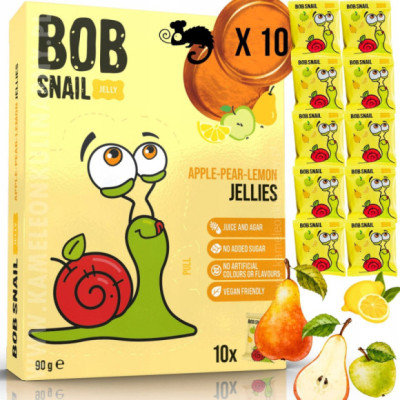 ŚLIMAK BOB PRZEKĄSKA GALARETKA OWOCOWA Jelly JABŁKO GRUSZKA CYTRYNA 90G