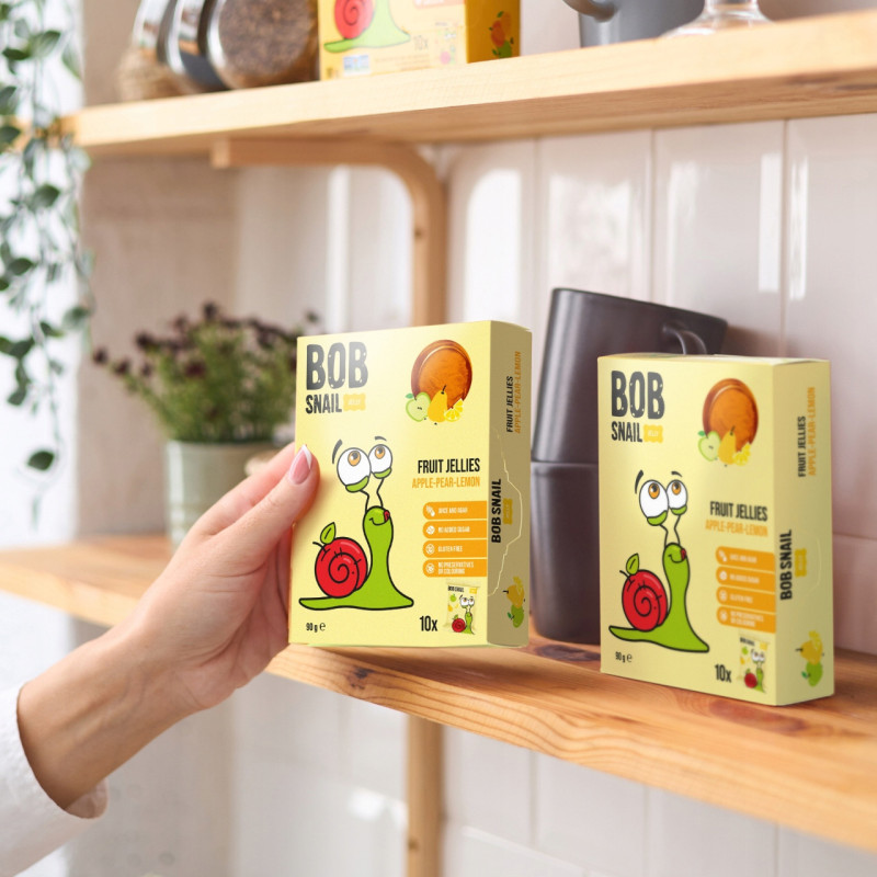 ŚLIMAK BOB PRZEKĄSKA GALARETKA OWOCOWA Jelly JABŁKO GRUSZKA CYTRYNA 90G