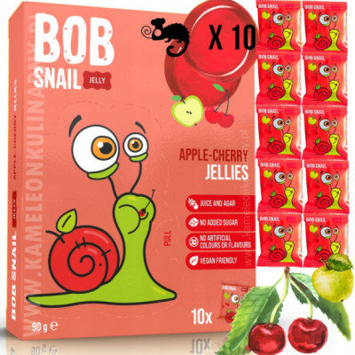 ŚLIMAK BOB PRZEKĄSKA GALARETKA OWOCOWA Jelly JABŁKO WIŚNIA 90G 10X9G