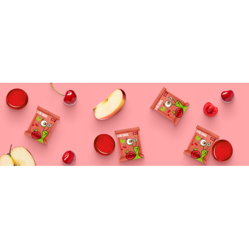 ŚLIMAK BOB PRZEKĄSKA GALARETKA OWOCOWA Jelly JABŁKO WIŚNIA 90G X 4 SZTUKI