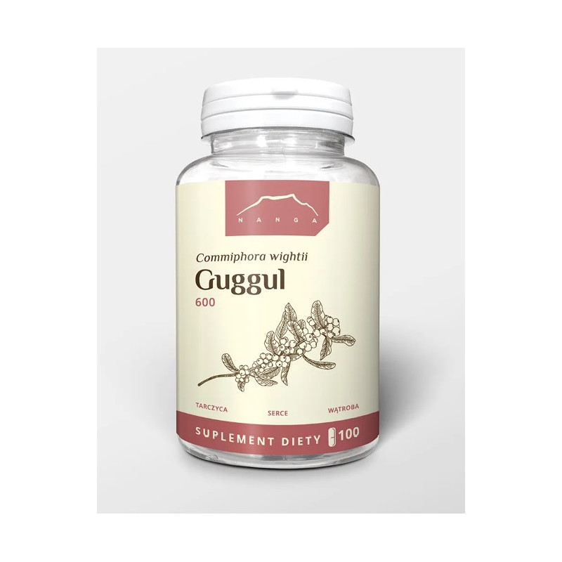 GUGGUL żywica 600mg 100 kapsułek NANGA wsparcie: TARCZYCA SERCE WĄTROBA