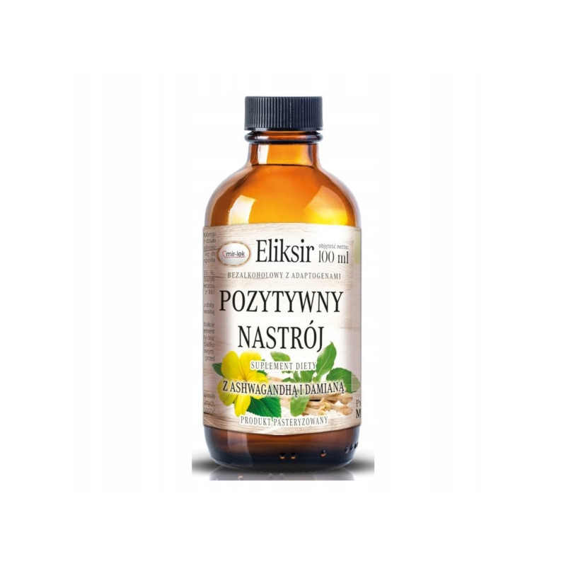 MIR-LEK eliksir POZYTYWNY NASTRÓJ 100ml ASHWAGANHA LIŚĆ DAMIANA