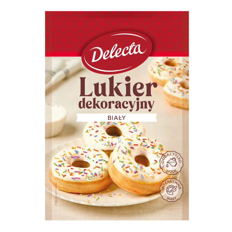 Delecta LUKIER DEKORACYJNY BIAŁY do wypieków 80g