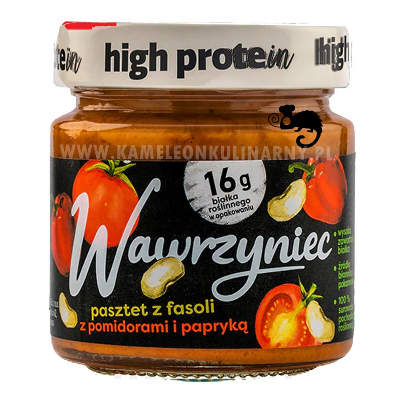 WAWRZYNIEC HIGH PROTEIN PASZTET BIAŁKOWY Z FASOLI Z POMIDORAMI PAPRYKĄ 180g