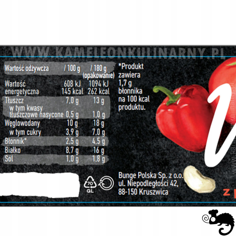 WAWRZYNIEC HIGH PROTEIN PASZTET BIAŁKOWY Z FASOLI Z POMIDORAMI PAPRYKĄ 180g