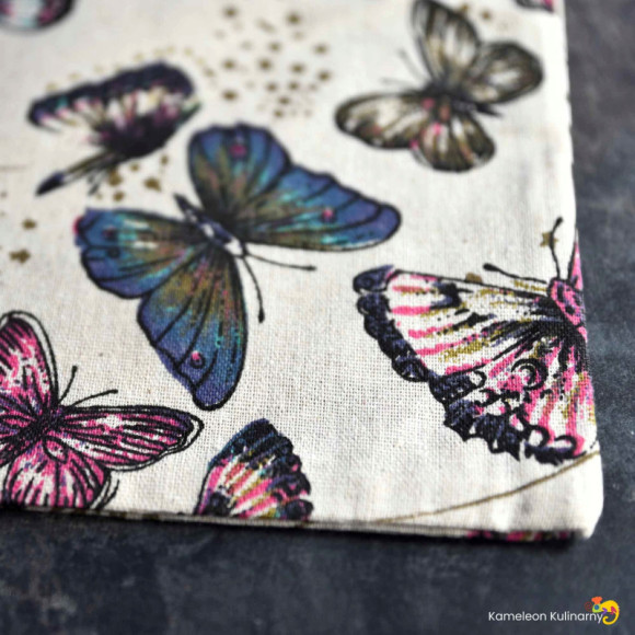 WOREK BAWEŁNIANY a la LNIANY duży MOTYLE 30x40cm wzór kolorowy nadruk EKO WOREK BAWEŁNIANY a la LNIANY duży MOTYLE 30x40cm wzór kolorowy nadruk EKO