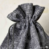 WOREK JUTOWY Z JUTY SZARY ozdobny MOCNY NA PREZENTY PRODUKTY SYPKIE 26x35cm