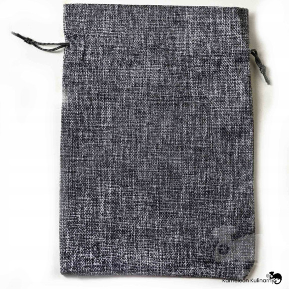 WOREK JUTOWY Z JUTY SZARY ozdobny MOCNY NA PREZENTY PRODUKTY SYPKIE 26x35cm
