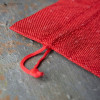 WOREK JUTOWY Z JUTY CZERWONY ozdobny MOCNY 26x35