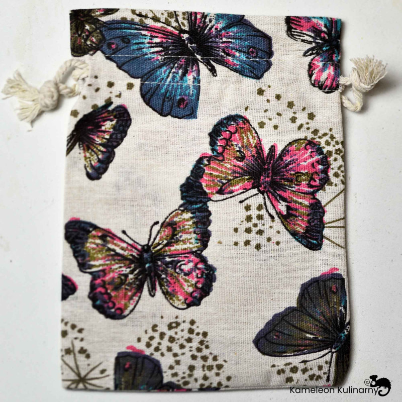 WOREK woreczek BAWEŁNIANY MOTYLE 10x13 wzór EKO