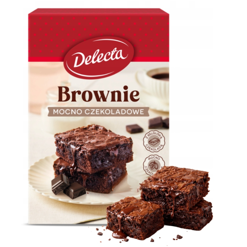 Delecta CIASTO BROWNIE MOCNO CZEKOLADOWE 0,55kg 550g