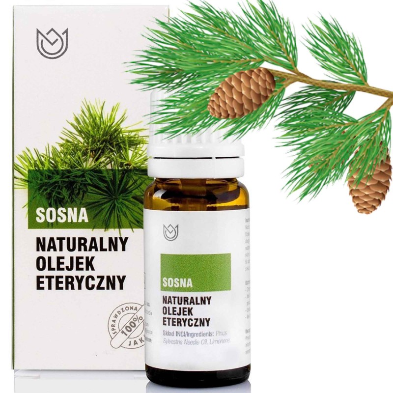 Naturalny OLEJEK ETERYCZNY SOSNA Sosnowy 10ml kaszel katar