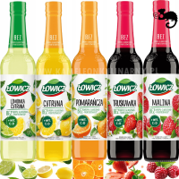 ŁOWICZ zestaw 5x SYROP OWOC. Malina Limonka Cytryna Pomarańcza Truskawka 2L