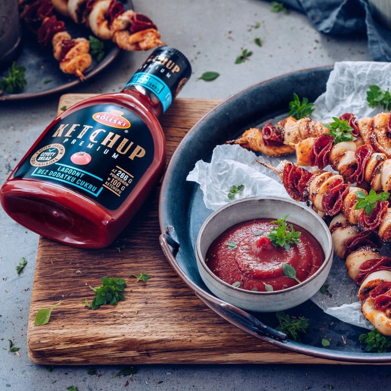 ROLESKI KETCHUP PREMIUM PIKANTNY CZYSTY SKŁAD 5 SKŁADNIKÓW