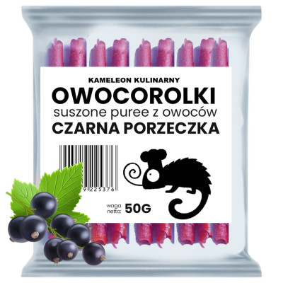 ROLLSY OWOCOWE OWOCOROLKI CZARNA PORZECZKA 50g KAMELEON KULINARNY
