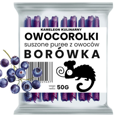 ROLLSY OWOCOWE OWOCOROLKI BORÓWKA borówkowe 50g KAMELEON KULINARNY