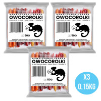3x ROLLSY OWOCOWE OWOCOROLKI ROLKI mix 5 SMAKÓW Naturalna Przekąska 150g