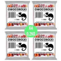 4x ROLLSY OWOCOWE OWOCOROLKI ROLKI mix SMAKÓW Naturalna Przekąska 200G 0,2kg