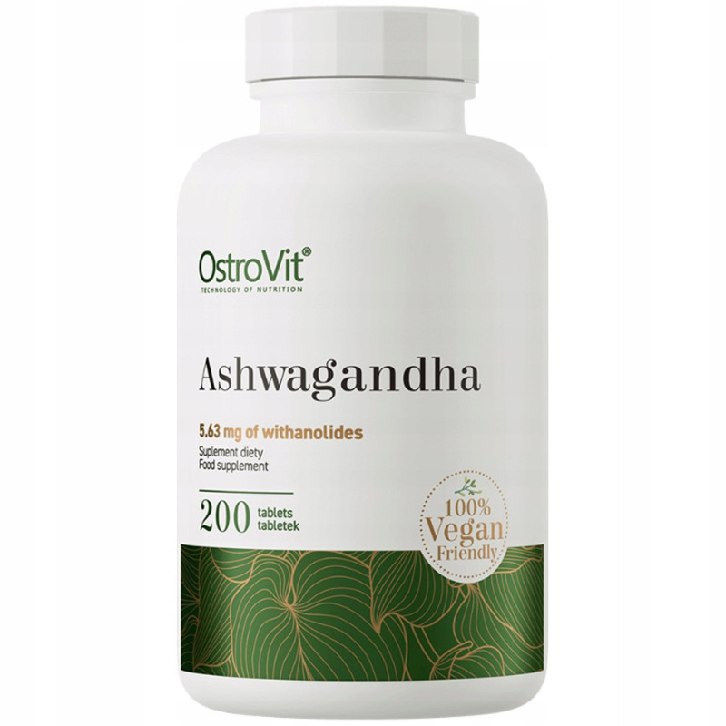 OstroVit ASHWAGANDHA 375mg 200tabl wsparcie STRES LĘK FOBIE NERWICE RELAKS