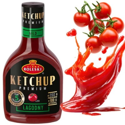 Roleski KETCHUP PREMIUM ŁAGODNY czysty skład tylko 5