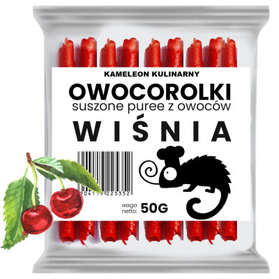 ROLLSY OWOCOWE OWOCOROLKI WIŚNIOWA WIŚNIA 50g KAMELEON KULINARNY