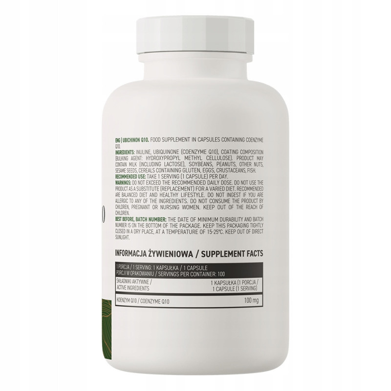 OstroVit Ubichinon KOENZYM Q10 100mg 100kaps 3 m-ce wsparcie ANTYOKSYDACJA