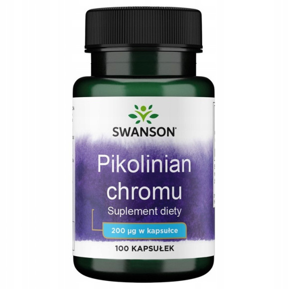 Swanson CHROM PIKOLINIAN 200ug 100kps pomoc: ODCHUDZANIE CHOLESTEROL CUKIER
