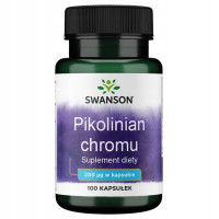 Swanson CHROM PIKOLINIAN 200ug 100kps pomoc: ODCHUDZANIE CHOLESTEROL CUKIER