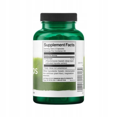 Swanson CORDYCEPS 600mg 120kaps wsparcie: ODPORNOŚĆ ENERGIA SIŁA STRES