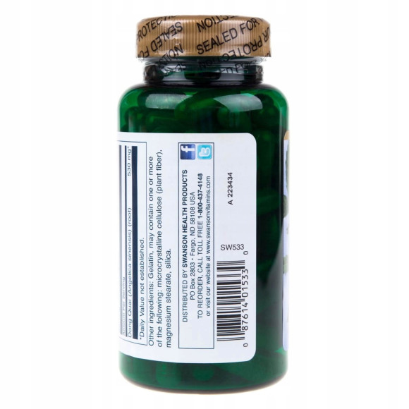 Swanson DONG QUAI 530mg 100kaps DZIĘGIEL CHIŃSKI DAMSKI ŻEŃ-SZEŃ Swanson DONG QUAI 530mg 100kaps DZIĘGIEL CHIŃSKI DAMSKI ŻEŃ-SZEŃ